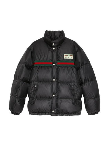 Technical Waterproof Down Jacket Black - GUCCI - BALAAN 1