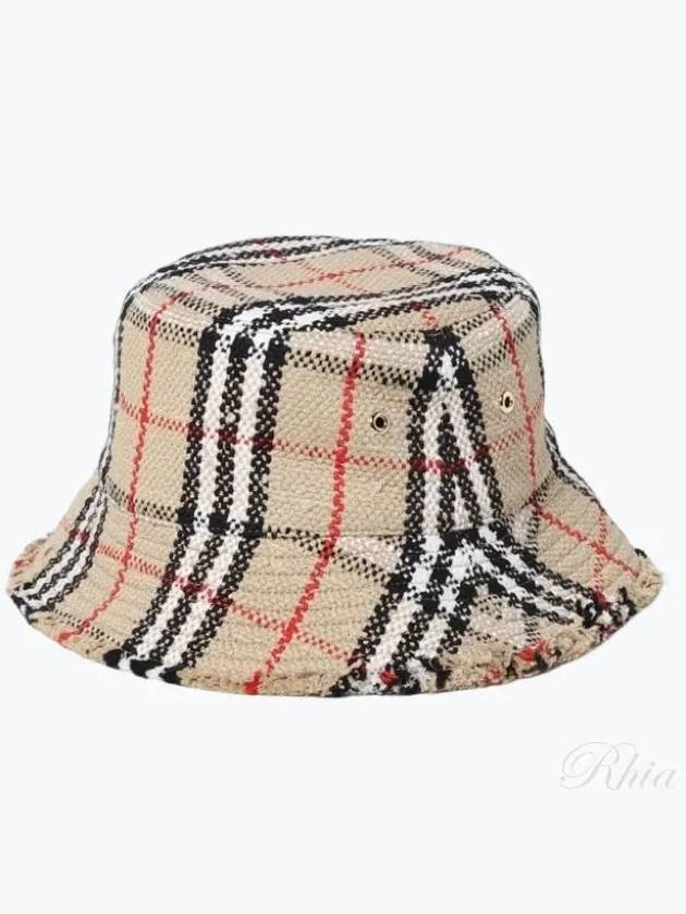 Check Boucle Bucket Hat Beige - BURBERRY - BALAAN 2