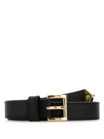 Saffiano Leather Belt Black - PRADA - BALAAN 1