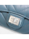 2 55 Chevron Vintage Lambskin Snap Card Wallet Blue Gray Silver A80831 B06751 NR651 - CHANEL - BALAAN 6