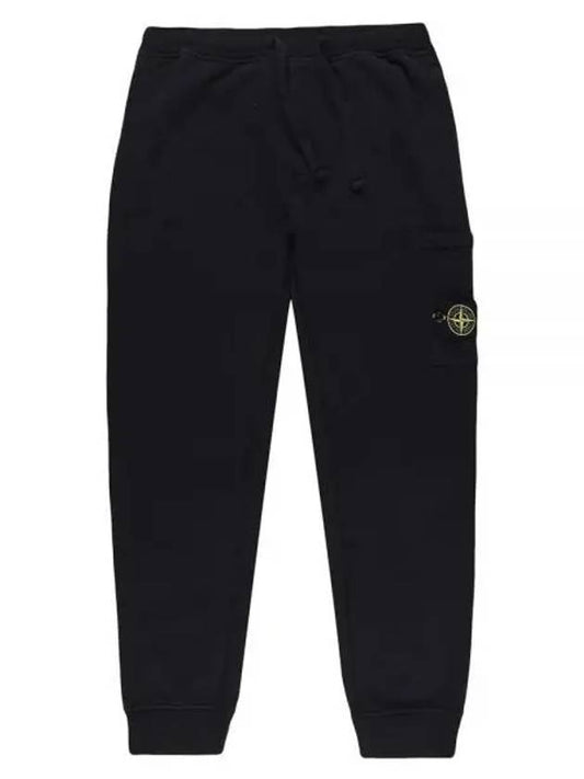 Garment Dying Cotton Fleece Track Pants Black - STONE ISLAND - BALAAN 2