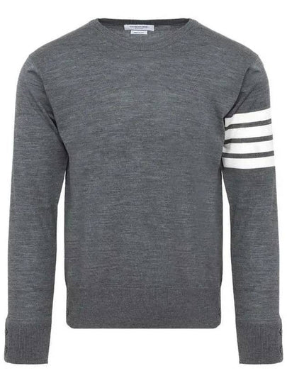 4 Bar Armband Classic Merino Wool Knit Top Medium Grey - THOM BROWNE - BALAAN 2