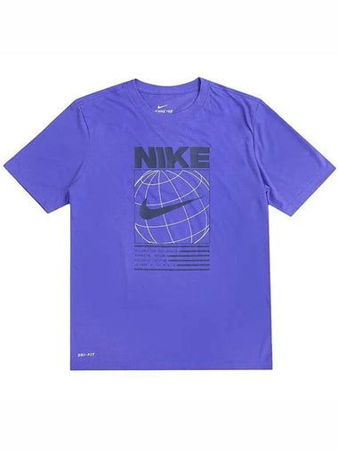 Dri Fit Graphic Short Sleeve T-Shirt Purple Blue - NIKE - BALAAN 1