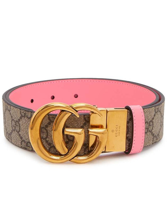 GG Marmont Reversible Leather Belt Beige Pink - GUCCI - BALAAN 2