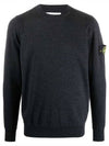 Light Wool Crewneck Knit Top Charcoal - STONE ISLAND - BALAAN 2