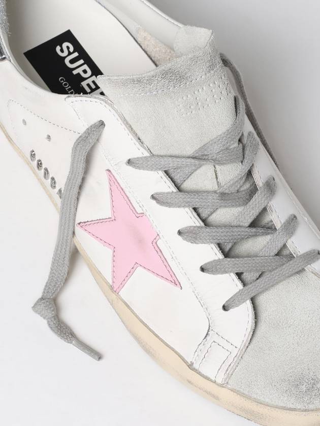 Women's Superstar Silver Heel Tab Pink Star Low Top Sneakers White - GOLDEN GOOSE - BALAAN 5