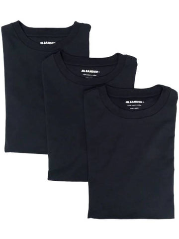 Logo Patch Crew Neck Cotton Long Sleeve T-Shirt Set Navy - JIL SANDER - BALAAN 1