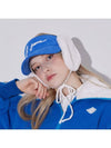 Golf Wear Two Way Fur Earrings Sun Cap Blue - J JANE - BALAAN 1