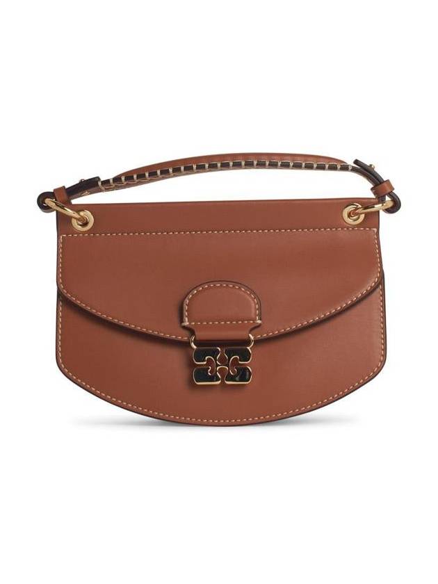 Ganni 'Apo-G' Brown Leather Bag - GANNI - BALAAN 1