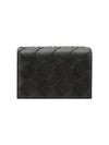 Intrecciato Tri-Fold Half Wallet Black - BOTTEGA VENETA - BALAAN 1