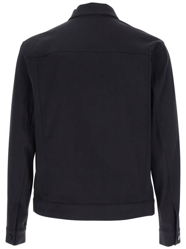 'River' Black Jacket With Classic Collar In Cotton Blend Stretch Man - THEORY - BALAAN 2