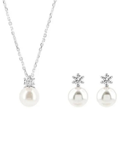 Matrix Pendant Necklace Set Silver - SWAROVSKI - BALAAN 2