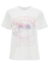 Logo Print Short Sleeve T-Shirt White - GANNI - BALAAN 2