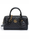GG Marmont Small Top Handle Bag Black - GUCCI - BALAAN 3