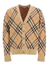 Check Wool Mohair Blend Cardigan Sand - BURBERRY - BALAAN 2