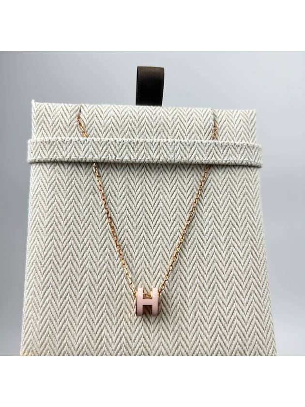 Mini Pop H Pendant Rose Gold Rose Dragee - HERMES - BALAAN 3