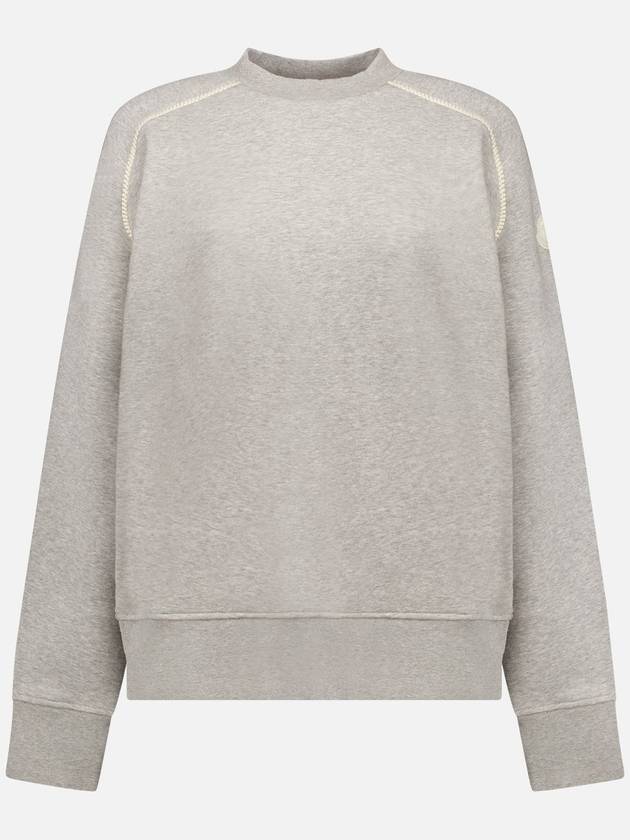 Embroidered Cotton Blend Sweatshirt Grey - MONCLER - BALAAN 2