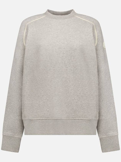 Embroidered Cotton Blend Sweatshirt Grey - MONCLER - BALAAN 2