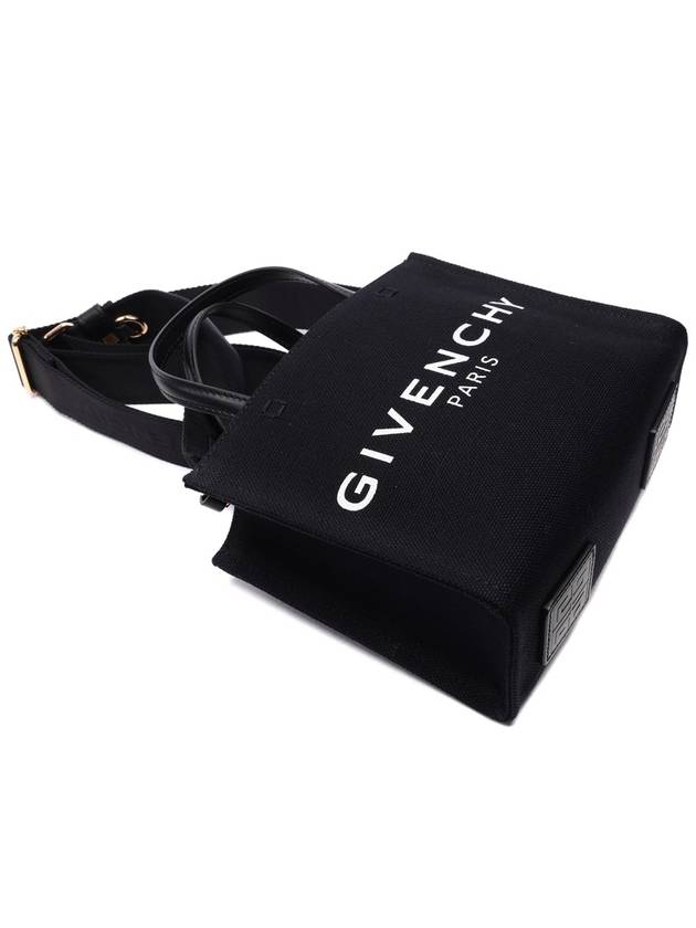 Mini G-Tote Shopping Bag In Canvas Black - GIVENCHY - BALAAN 6