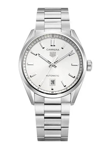 Carrera Date Automatic Metal Watch Silver - TAG HEUER - BALAAN 1