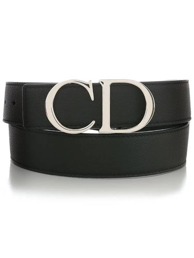 CD Logo Reversible Leather Belt Black Navy - DIOR - BALAAN 2