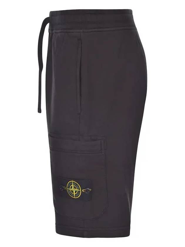 Fleece Bermuda Shorts Black - STONE ISLAND - BALAAN 4