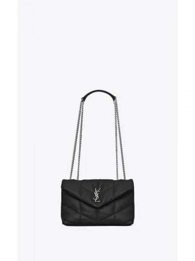 Toy Puffer Leather Shoulder Bag Black - SAINT LAURENT - BALAAN 2