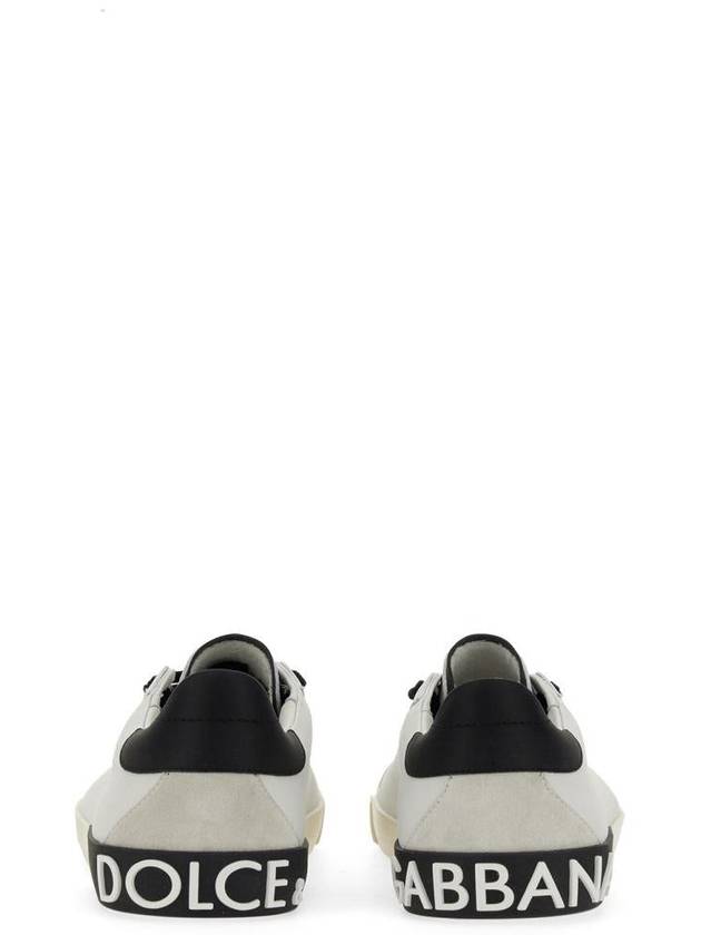 Calfskin Portofino Vintage Sneakers White Black - DOLCE&GABBANA - BALAAN 5