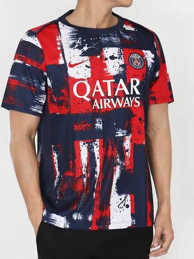 Paris Saint-Germain Academy Pro Home Pre-Match Short Sleeve T-Shirt Navy Red - NIKE - BALAAN 2