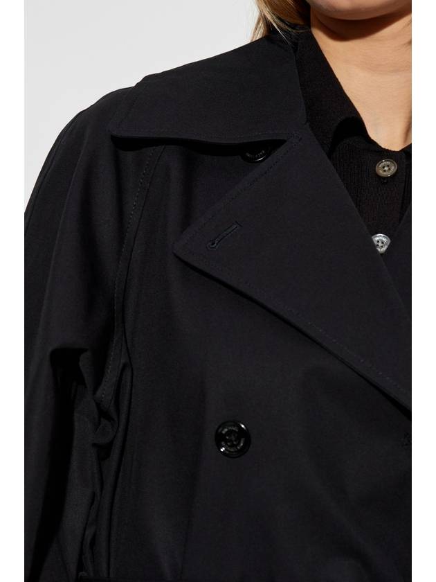 Michael Michael Kors Cotton Trench Coat With Belt, Women's, Black - MICHAEL KORS - BALAAN 5