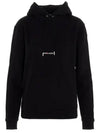 Signature Logo Hooded Top Black - SAINT LAURENT - BALAAN.