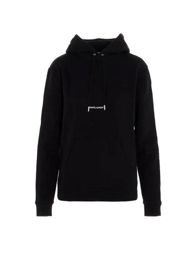 Signature Logo Hooded Top Black - SAINT LAURENT - BALAAN 1