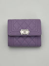 Boy Half Wallet Snap Caviar Purple Silver A81996 - CHANEL - BALAAN 5