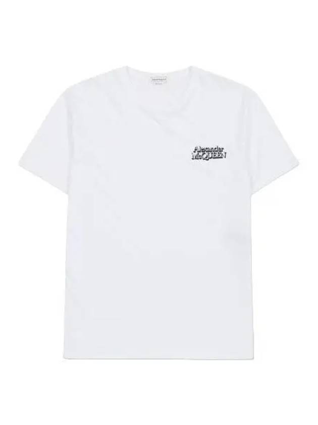 Logo Print Short Sleeve T Shirt White Tee - ALEXANDER MCQUEEN - BALAAN 1