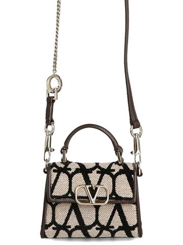 V Logo Iconographe Mini Shoulder Bag Beige - VALENTINO - BALAAN 1