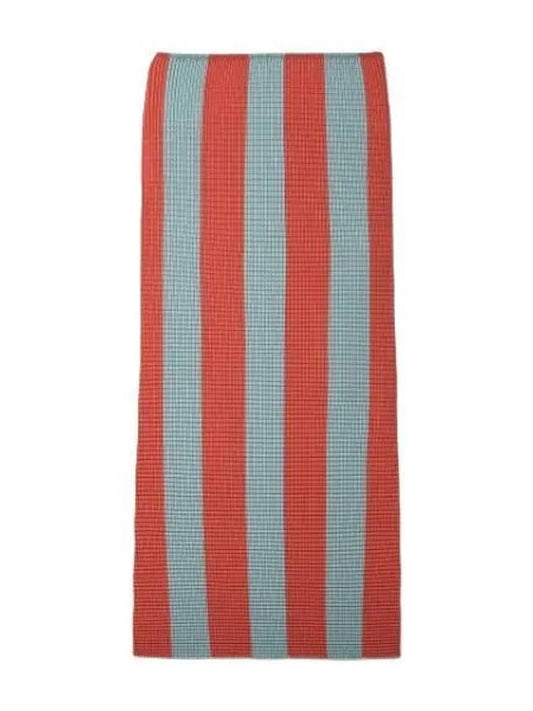 High Waist Striped Midi Skirt Red Pale Blue Women s - SUNNEI - BALAAN 1