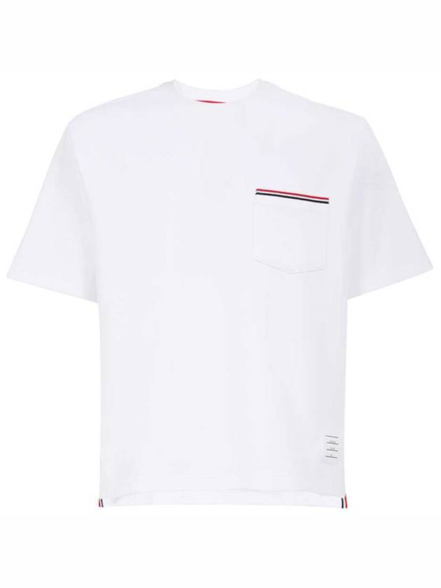 Cotton Oversized Pocket Short Sleeve T-Shirt White - THOM BROWNE - BALAAN 2