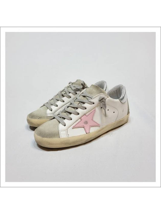 Women's Superstar Silver Heel Tab Pink Star Low Top Sneakers White - GOLDEN GOOSE - BALAAN 2