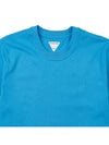 Women's Round Neck Plain Short Sleeve T-Shirt Turquoise - BOTTEGA VENETA - BALAAN 4