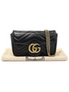 476433 Black Matelasse Chevron GG Marmont Super Mini Chain Cross Bag - GUCCI - BALAAN 2