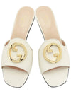 Women's Blondie Leather Heel Slippers Ivory - GUCCI - BALAAN.