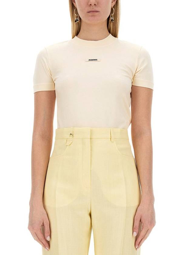 Le Gros Grain Short Sleeve T-Shirt Light Beige - JACQUEMUS - BALAAN 2