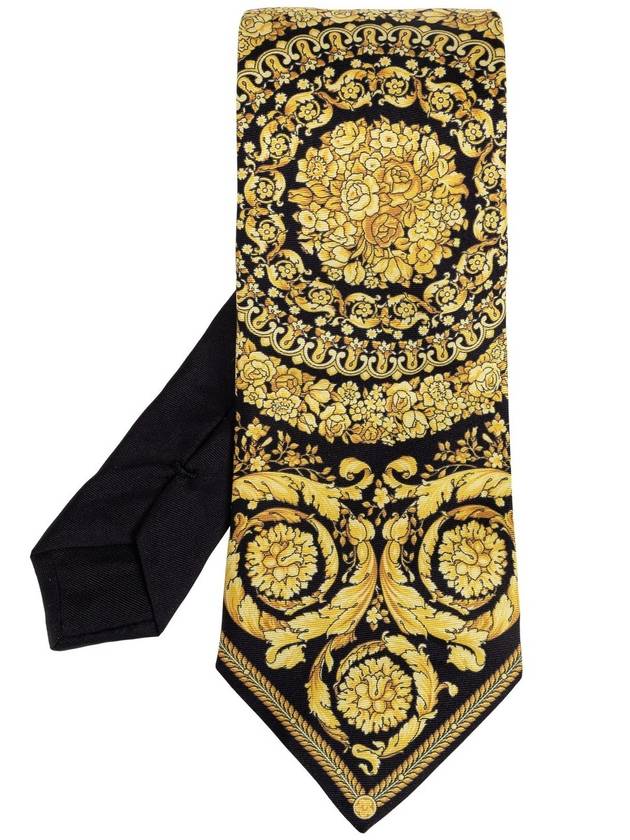 Barocco Silk Tie Black Yellow - VERSACE - BALAAN 2