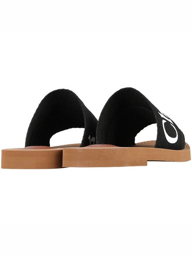 Woody Logo Flat Mule Slippers Black - CHLOE - BALAAN 6