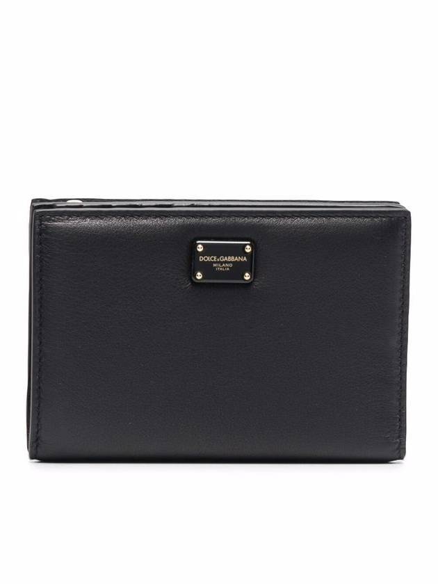 logo patch bi-fold wallet black - DOLCE&GABBANA - BALAAN.