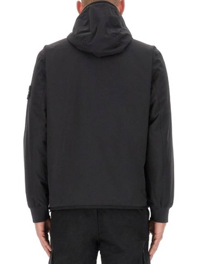 Soft Shell-R E.Dye Pure Insulation Technology Recycled Polyester Primaloft Hooded Jacket Black - STONE ISLAND - BALAAN 4