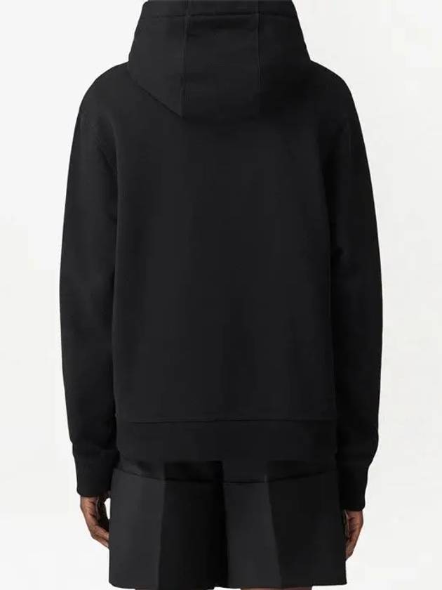 Logo Print Cotton Oversized Hoodie Black - BURBERRY - BALAAN 6