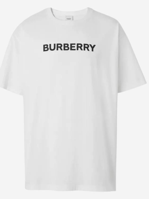 logo print cotton short sleeve t-shirt white - BURBERRY - BALAAN 2