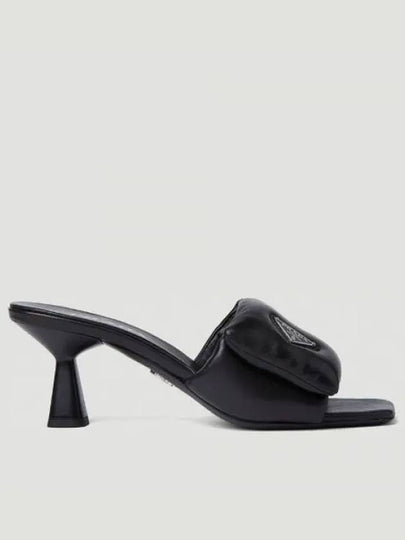 Soft Padded Nappa Sandals Heel Black - PRADA - BALAAN 2