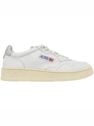 Medalist Leather Metal Silver Tab Low Top Sneakers White - AUTRY - BALAAN 1